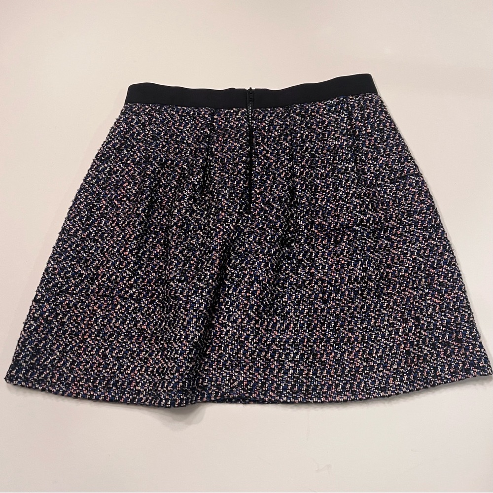 French‎ Connection Multi-Color Tweed w/ Black Contrast A-Line Mini Skirt Size 6 - Picture 10 of 13